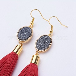 Ice Silk Thread Tassel Dangle Earrings&nbsp;EJEW-P142-B06