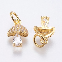 Brass Micro Pave Cubic Zirconia Charms&nbsp;RB-I077-25G-RS
