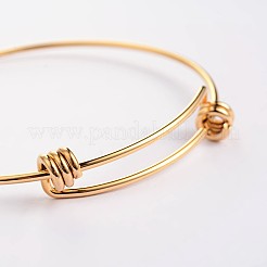 Adjustable Ion Plating(IP) 304 Stainless Steel Expandable Bangle Making&nbsp;BJEW-L523-16