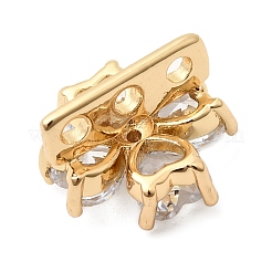 Brass Pave Clear Cubic Zirconia Spacer Bars&nbsp;ZIRC-F146-03G