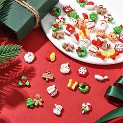 90Pcs 18 Styles Christmas Theme Mini Opaque Resin Decoden Cabochons&nbsp;CRES-CJ0001-71