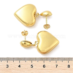Heart 304 Stainless Steel Dangle Stud Earrings&nbsp;LS-EJEW-A125-56G