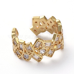 Adjustable Brass Cuff Finger Rings&nbsp;RJEW-G096-24G