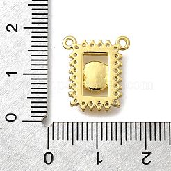 Brass Micro Pave Clear Cubic Zirconia Rectangle with Round Pendants&nbsp;KK-D295-33G