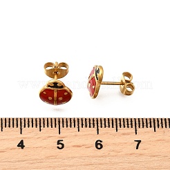 Ladybug 304 Stainless Steel Stud Earrings for Women&nbsp;EJEW-K243-15G
