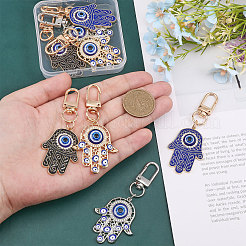 8Pcs 4 Style Alloy Enamel Turkish Evil Eye Pendant Decoration&nbsp;KEYC-GL0001-07