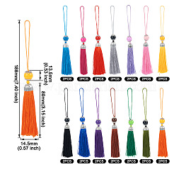 28Pcs 14 Colors Polyester Tassel Big Pendants Decorations&nbsp;HJEW-TA0001-07