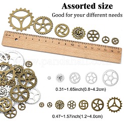 36Pcs 12 Styles Tibetan Style Alloy Steampunk Pendants&nbsp;TIBEP-YW0001-89