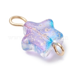 10Pcs 10 Colors Transparent Spray Painted Glass Star Connector Charms&nbsp;PALLOY-JF03036