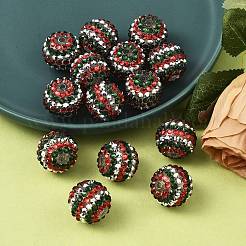 Christmas Theme Resin Rhinestone Round Beads&nbsp;RESI-S313-18x20-09
