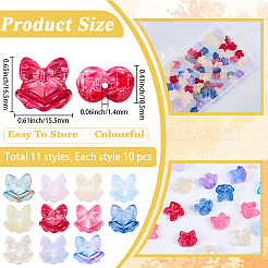 110Pcs 11 Colors Christmas Theme Transparent Spray Paint Glass Beads&nbsp;GLAA-PA0001-20