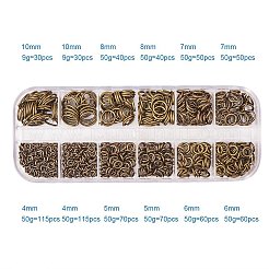 Mixed Sizes Diameter 4-10mm Brass Open Jump Rings&nbsp;KK-PH0008-AB-NF-B