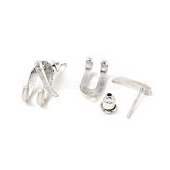 Zinc Alloy Claw Front Back Stud Earrings&nbsp;LS-EJEW-J046-01P