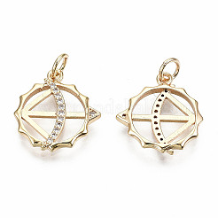 Brass Micro Pave Clear Cubic Zirconia Pendants&nbsp;KK-S356-229G-NF