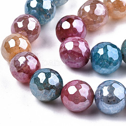 Electroplate Natural Agate Beads Strands&nbsp;G-T131-55-12