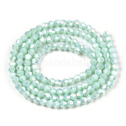 Opaque Solid Color Electroplate Glass Beads Strands&nbsp;EGLA-A039-P2mm-B20