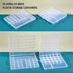 2Pcs 2 Style Transparent Plastic Bead Containers&nbsp;CON-SZ0001-29