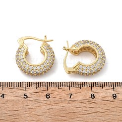 Brass Micro Pave Clear Cubic Zirconia Hoop Earrings&nbsp;EJEW-C502-08G