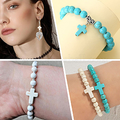 8 Strands 4 Styles Synthetic Turquoise Beads Strands&nbsp;TURQ-SC0001-19B