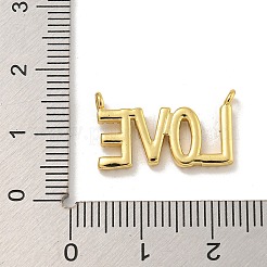 Rack Plating Brass Micro Pave Clear Cubic Zirconia Word Pendants&nbsp;KK-C074-16G