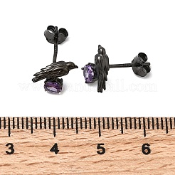 Halloween 925 Sterling Silver Cubic Zirconia Stud Earrings&nbsp;EJEW-P327-01A-B