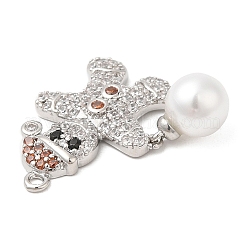 Rack Plating Brass Pave Cubic Zirconia Pendants&nbsp;KK-R150-16P