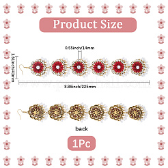 Retro Flower Alloy & Glass & ABS Plastic Hair Accessories&nbsp;EJEW-WH20018-02A