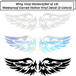 Wings Waterproof Holographic Vinyl Carved Hollow Decal Sticker&nbsp;DIY-FG0001-27