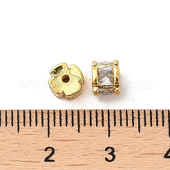 Rack Plating Brass Cubic Zirconia Beads&nbsp;KK-K273-14G