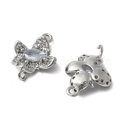 Brass Micro Pave Cubic Zirconia Connector Charms&nbsp;KK-Z103-10P-01