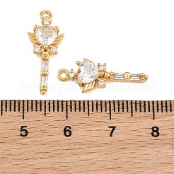 Brass Micro Pave Cubic Zirconia Pendants&nbsp;CU-CBA7392-08G-01