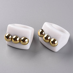 Opaque Acrylic Finger Rings&nbsp;RJEW-T010-11
