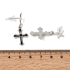 Alloy with Handmade Lampwork Stud Dangle Earrings&nbsp;LA-CBA71FC-01P-C