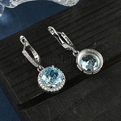 925 Sterling Silver Micro Pave Cubic Zirconia Hoop Earrings&nbsp;EJEW-B147-01A-03
