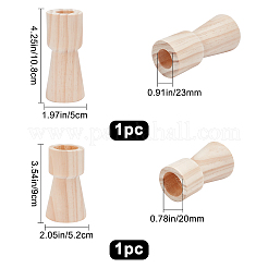 2Pcs 2 Style Wood Candle Holder&nbsp;AJEW-GF0004-05A