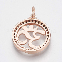 Brass Micro Pave Cubic Zirconia Pendants&nbsp;ZIRC-Q018-032RG