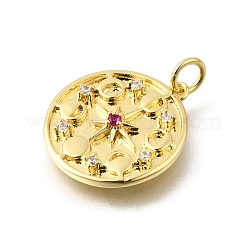 Brass Micro Pave Cubic Zirconia Pendants&nbsp;KK-U072-31G