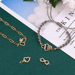 4Pcs 4 Style Brass Micro Pave Clear Cubic Zirconia Links Connectors&nbsp;ZIRC-SZ0002-24