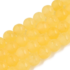 Frosted Natural White Jade Beads Strands&nbsp;G-T138-8mm-209J