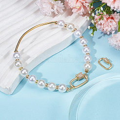 2Pcs 2 Colors 925 Sterling Silver Rhinestone Screw Carabiner Lock Charms&nbsp;STER-GA0001-17G