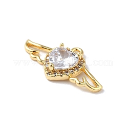 Brass Micro Pave Cubic Zirconia Pendants&nbsp;KK-B079-10G