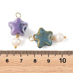 Handmade Porcelain & Natural Freshwater Pearl Pendants&nbsp;PALLOY-JF05926