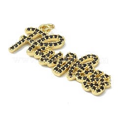 Brass Micro Pave Cubic Zirconia Pendants&nbsp;KK-H270-07A-01