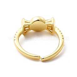 Cubic Zirconia Candy with Enamel Evil Eye Open Cuff Ring&nbsp;KK-H439-50G