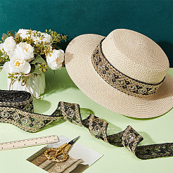 Polyester Rhombus Embroidery Lace Trim&nbsp;OCOR-WH0090-84A