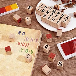 30Pcs Alphabet Wooden Stamps Sets&nbsp;DIY-PH0025-60