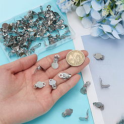 80Pcs 304 Stainless Steel Clip-on Earring Findings&nbsp;STAS-ME0001-59