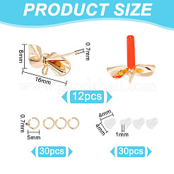 DIY Bowknot Brass Stud Earring Making Findings Kits&nbsp;DIY-GO0001-33