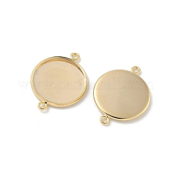 Flat Round Brass Connector Cabochon Settings&nbsp;X-KK-K414-13B-G