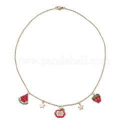 Glass Seed Bead Pendant Necklaces&nbsp;NJEW-MZ00030